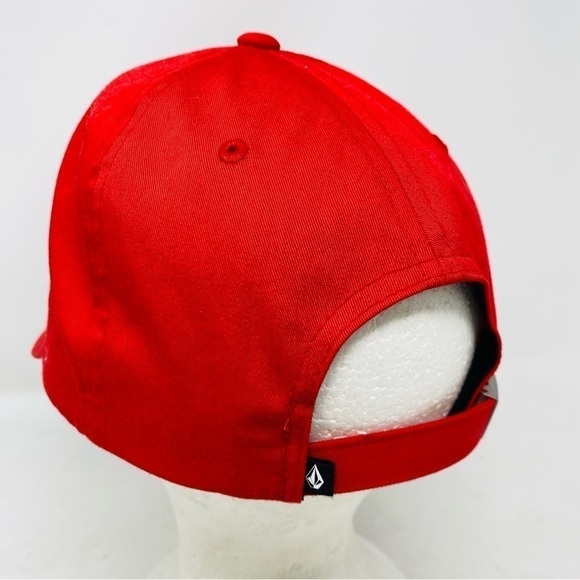 Volcom Embroidered Logo Red Baseball Hat OS - Picture 5 of 7